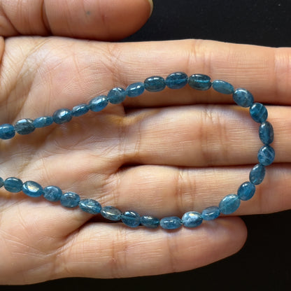 Blue Apatite Oval Beads, 4.5-4.5 mm, 42 cm – view 2 of 2