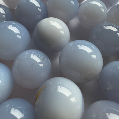 Cornflower Blue Chalcedony Round Drilled Loose Beads, 12-15 mm – view 1 of 6