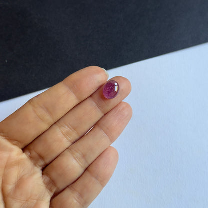 Pink Tourmaline Oval Cabochon, 3.34 ct, 11x9 mm – view 3 of 3