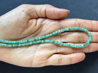 Green Emerald Rondelle Beads, 3.55-4.27 mm, 41 cm – view 1 of 2