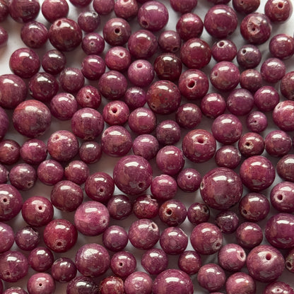 Crimson Red Ruby Round Drilled Loose Beads, 20 pieces – view 1 of 5