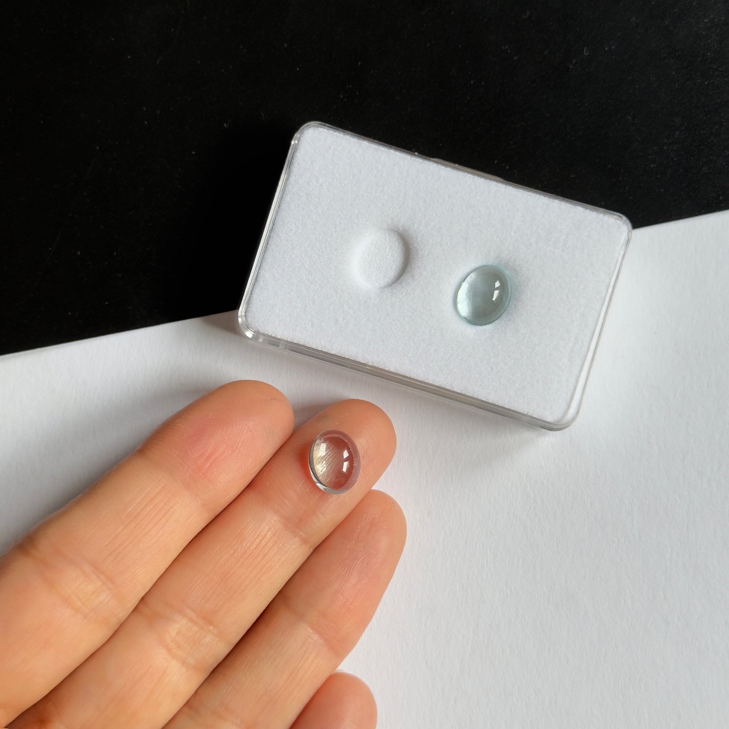 Essenz des Ozeanwassers! Aquamarin in hellblauem ovalem Cabochon