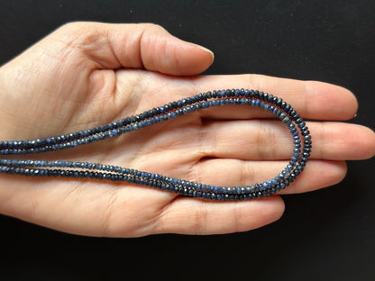 Blue Sapphire Rondelle Beads, 2.5-3 mm, 42 cm