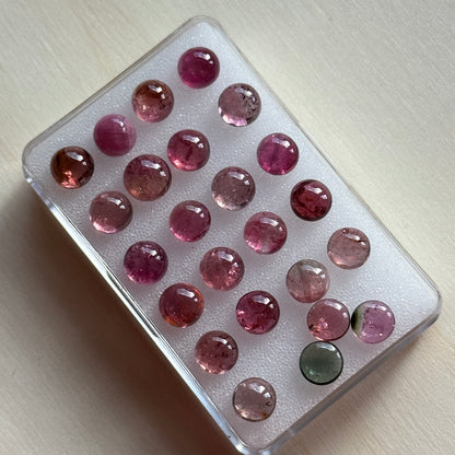 Red Tourmaline Round Cabochon, 6-6.8 mm – view 3 of 7