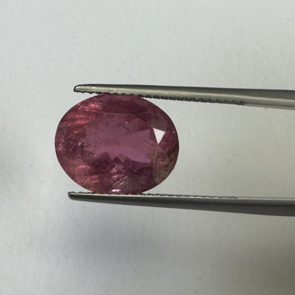 Pink Tourmaline Oval Faceted Loose Stone, 6.97 ct, 13x10.7 mm – view 2 of 3