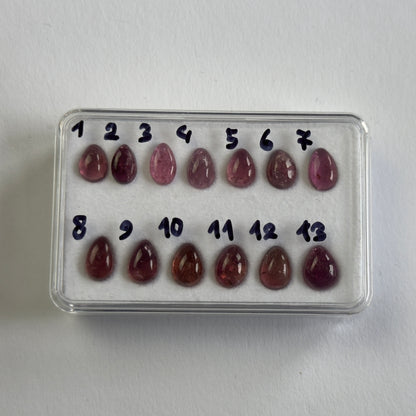Pink Tourmaline Drop Cabochon, 14.40 ct, 7-8 mm – view 2 of 5