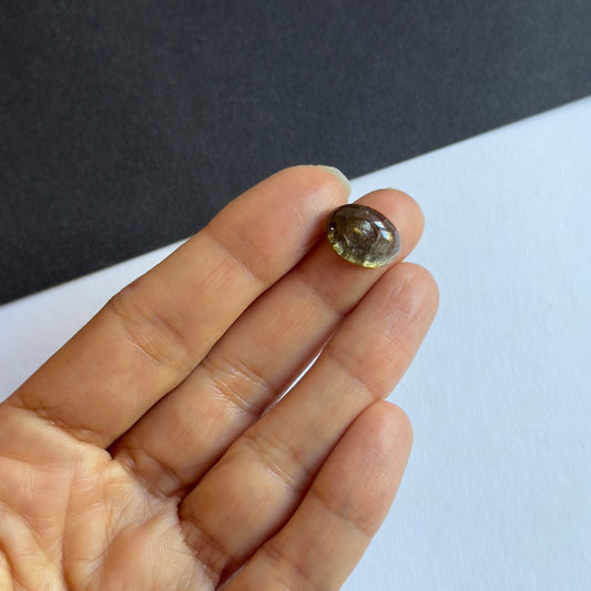 Olive Green Tourmaline Full of Light Oval Shape with Inclusions 7.92cts