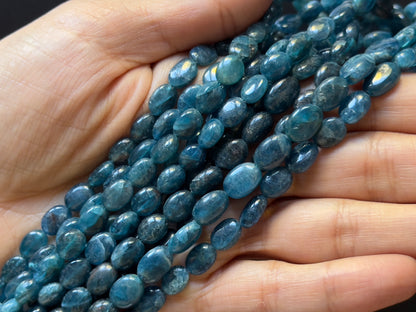 Blue Apatite Oval Beads, 6.5-7 mm, 42 cm – view 3 of 3
