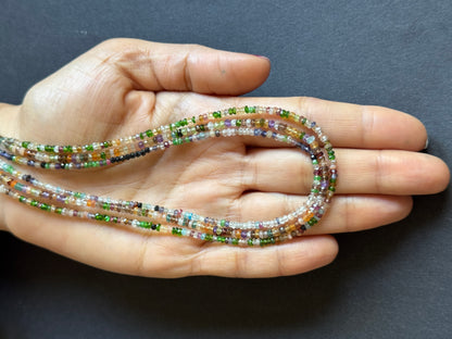 Multicolour Gemstone Rondelle Beads, 2.7-3 mm, 43 cm – view 2 of 2