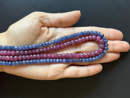 Wonderful Combination of Ruby and Sapphire Beads