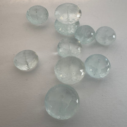 Cornflower Blue Aquamarine Round Drilled Loose Beads, 10 pieces – view 1 of 16