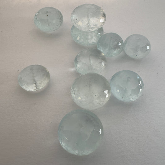 10 Refreshing Light Blue Aquamarine Variety Pack Drilled Faceted