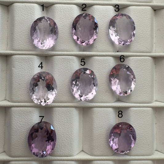 Amethyst Oval Faceted Gemstones With Purple Hue Approx. 12 x 10mm