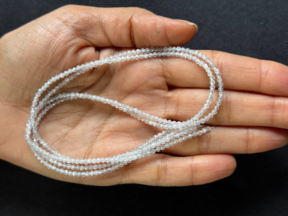 Clear Rock Crystal Round Faceted Beads, 42 cm – view 1 of 2
