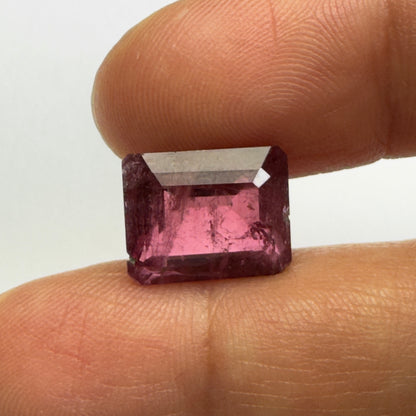 Purple Tourmaline Rectangular Loose Stone, 6.19 ct, 12x9.6 mm – view 2 of 3