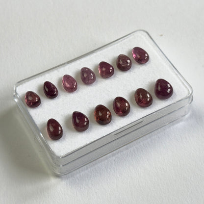 Pink Tourmaline Drop Cabochon, 14.40 ct, 7-8 mm – view 4 of 5