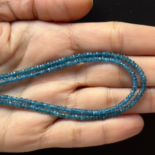Natural Sparkling Rondell Apatite Beads Strang Faceted