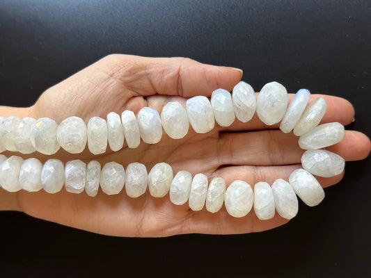 Beautiful White Rainbow  Moonstone Strand 933.83cts