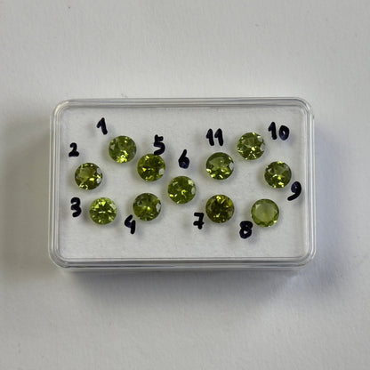 Green Peridot Round Faceted Loose Stone, 8.79 ct – view 1 of 5