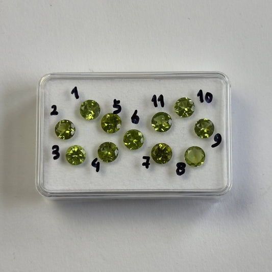 Green Peridot Round Brilliant Cut 6mm