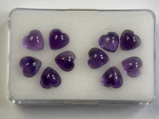 Purple Amethyst Cabochon heart
