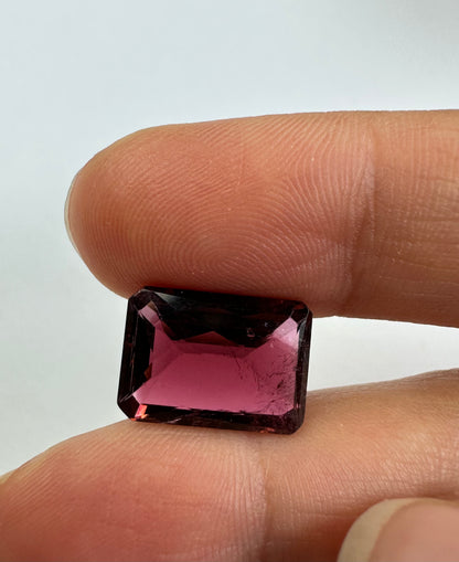 Purple Tourmaline Rectangular Loose Stone, 6.50 ct, 14.1x10.2 mm – view 1 of 7