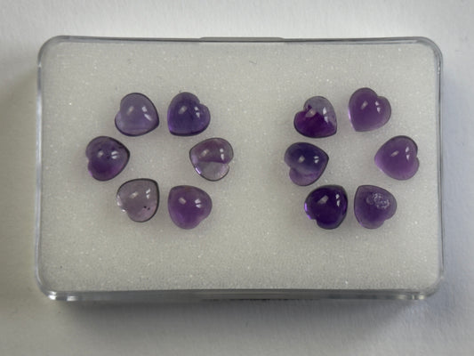 Purple Rare Amethyst Cabochon Heart 1 Piece
