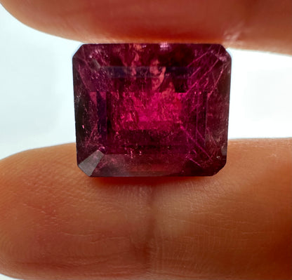 Purple Tourmaline Rectangular Loose Stone, 9.99 ct, 12.5x10.5 mm – view 2 of 3