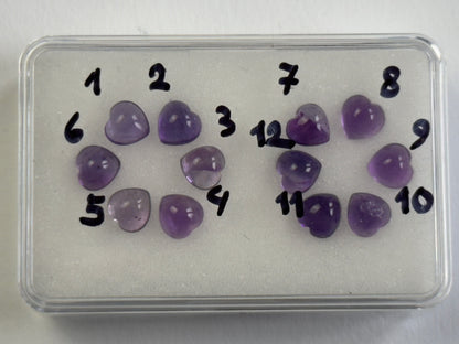 Purple Amethyst Heart Cabochon, 9.43 ct, 6x6 mm – view 1 of 5