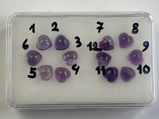 Purple Rare Amethyst Cabochon Heart 1 Piece