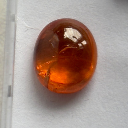 Orange Garnet Oval Cabochon, 7.20 ct, 12x10 mm – view 4 of 4