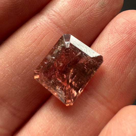 Old  Pink Tourmaline in octagon shape Asscher Cut - 7.68cts