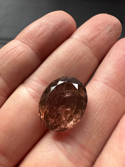 Brown Tourmaline Oval Loose Stone, 14.32 ct, 17.3x13.8 mm – view 1 of 3