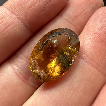 Golden Tourmaline Oval Loose Stone, 15.62 ct, 19x13.7 mm – view 1 of 2