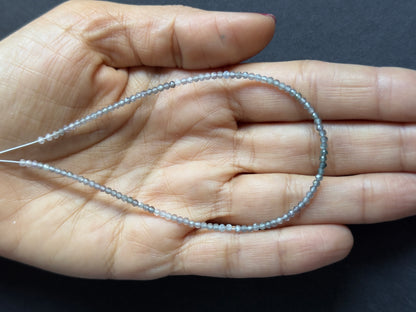 Grey Spinel Round Faceted Beads, 20 cm – view 2 of 3