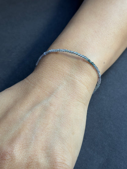 Grey Spinel Round Faceted Beads, 20 cm – view 1 of 3