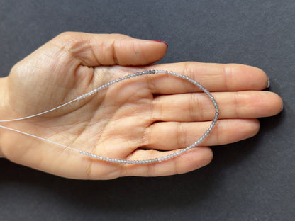 Grey Spinel Round Faceted Beads, 18 cm – view 1 of 3