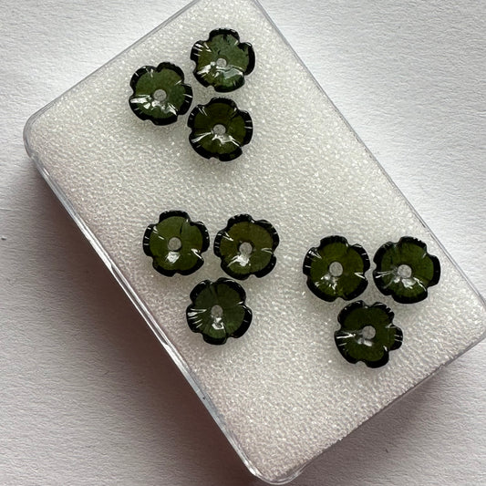 Bottle Green Tourmaline Flower With Hole
