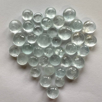 Cornflower Blue Aquamarine Round Drilled Loose Beads, 10 pieces – view 12 of 16