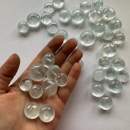 Cornflower Blue Aquamarine Round Drilled Loose Beads, 10 pieces – view 16 of 16