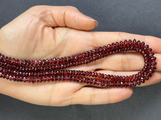 Timeless Elegance and Captivating Sparkle ! Garnet Beads Fac. Rondelle