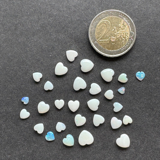 Opal Lightning Rainbow Heart Pack Of 4