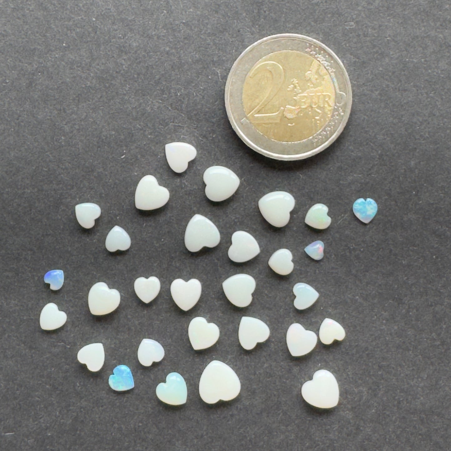 Opal Lightning Rainbow Heart Pack Of 4