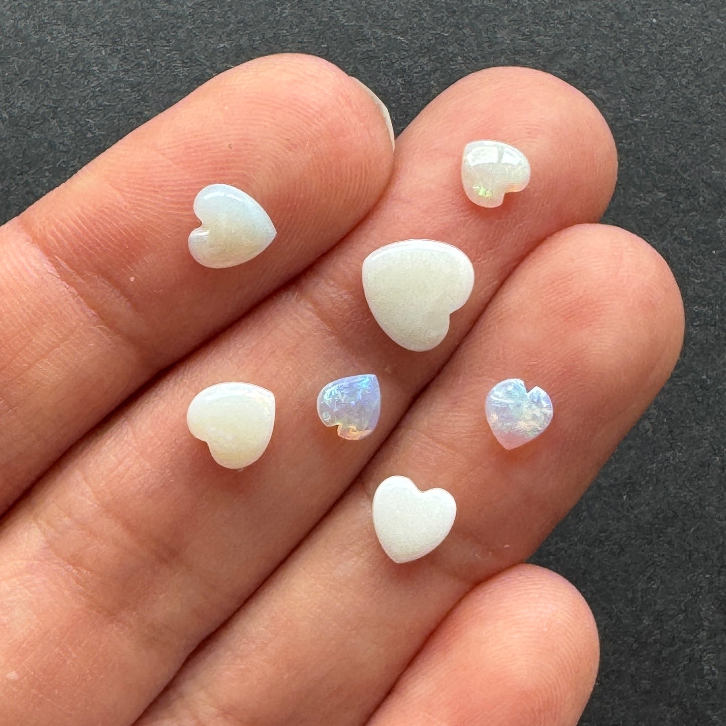 Opal Lightning Rainbow Heart Pack Of 4