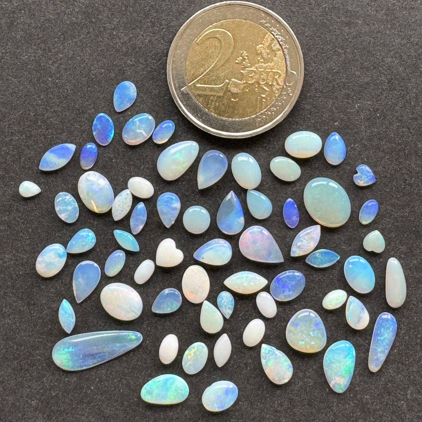 Blueish White Lightning Sense Opal Pack Of 5 Pieces