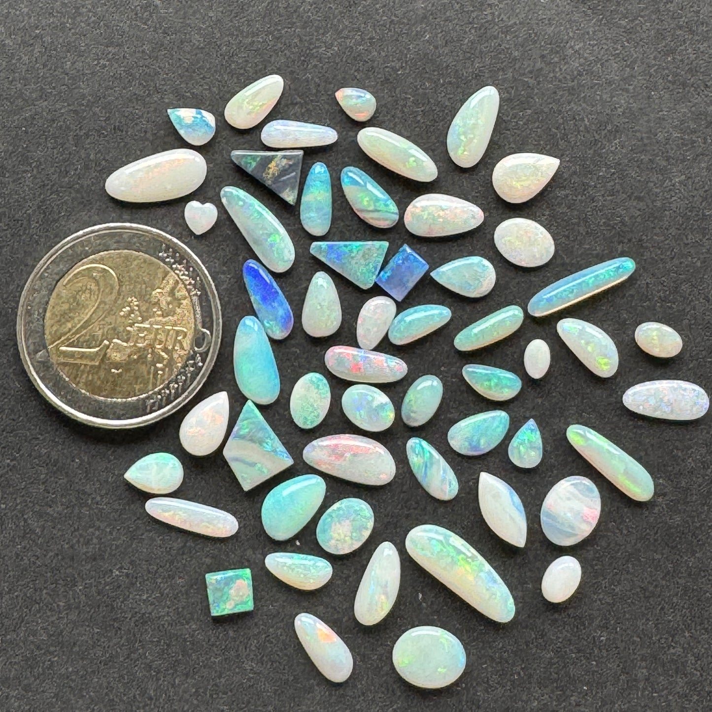 Blueish White Lightning Sense Opal Pack Of 5 Pieces