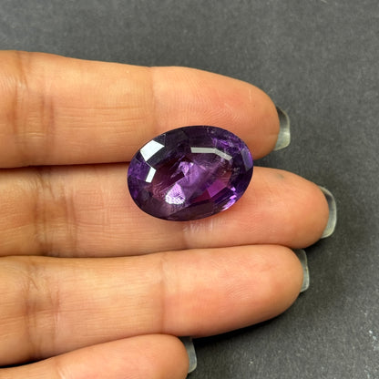 Purple Amethyst Oval Faceted Loose Stone, 17.19 ct, 20.0x15.1 mm – view 3 of 4