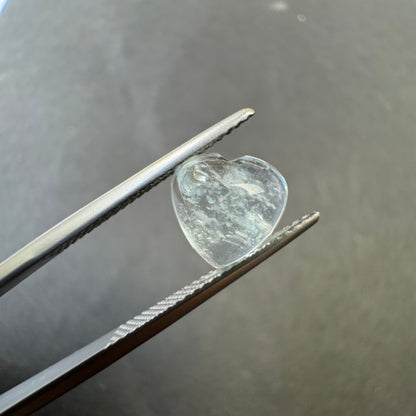 Blue Aquamarine Heart Cabochon, 2.78 ct, 9.0x9.0 mm – view 1 of 5