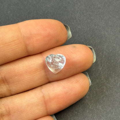 Blue Aquamarine Heart Cabochon, 2.78 ct, 9.0x9.0 mm – view 3 of 5