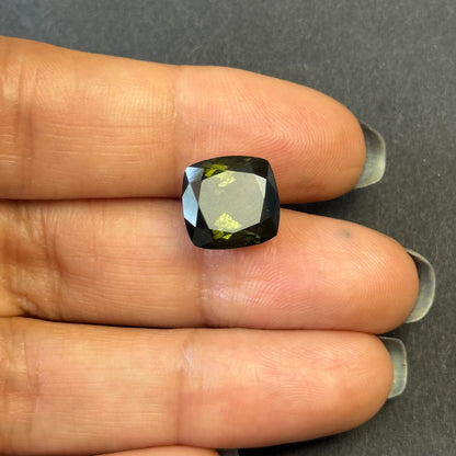 Green Tourmaline Cushion Loose Stone, 6.52 ct, 10.9x10.5 mm – view 4 of 5